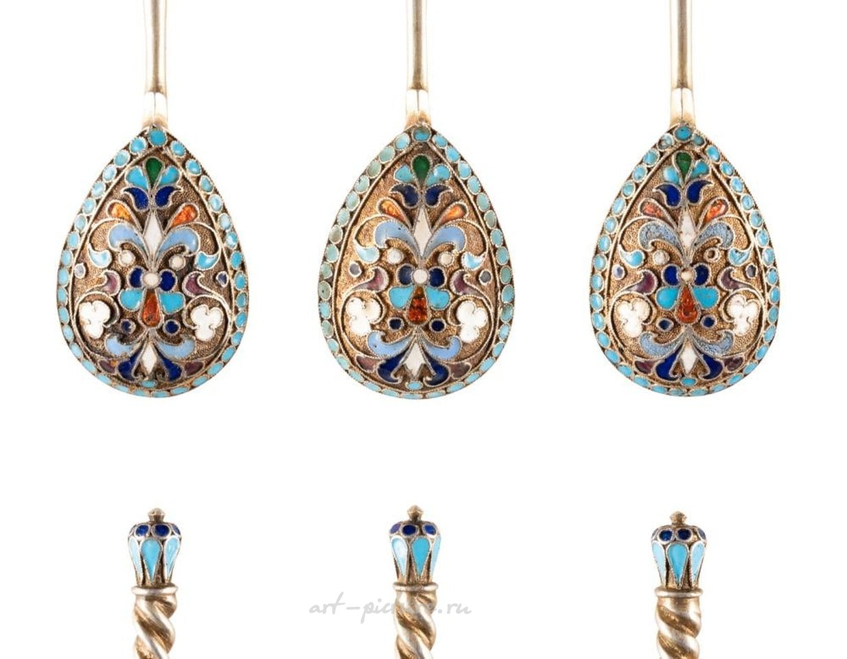 Русское серебро , НАБОР ИЗ ДВЕНАДЦАТИ ЛОЖЕК ИЗ СЕРЕБРА