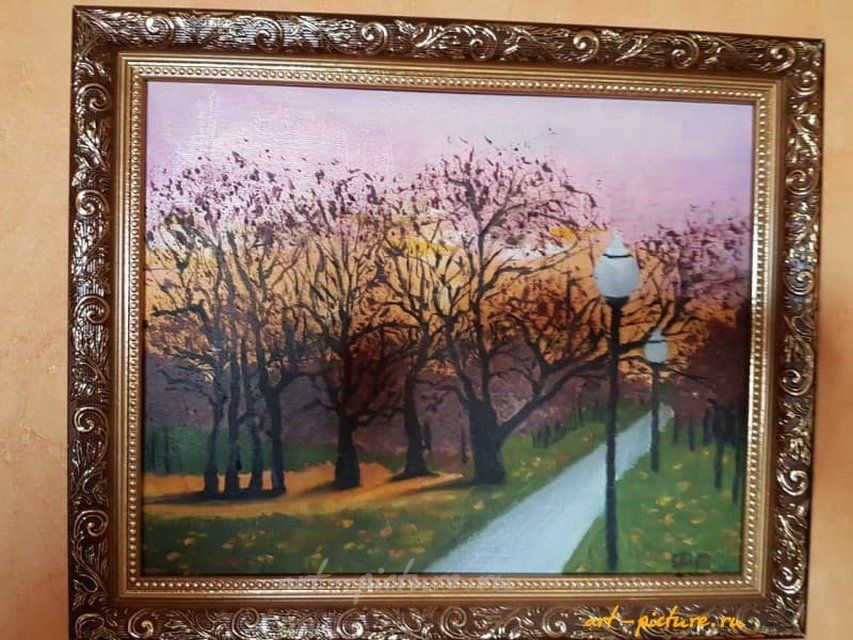 Сквер на Рязанке Холст на картоне, масло