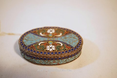 Русское серебро, Русская серебряная  овальная шкатулка