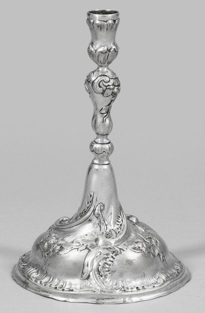 Настольный  канделябр в стиле Рококо из серебра