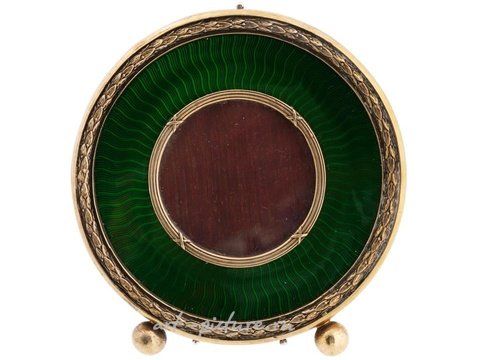 Русское серебро, Русская серебряная рамка для фотографии с гильошированной эмалью