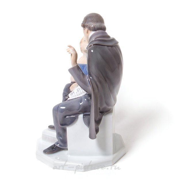 Писатель Ганс Христиан Андерсен с девочкой. Дания, г. Копенгаген, Bing & Grondahl