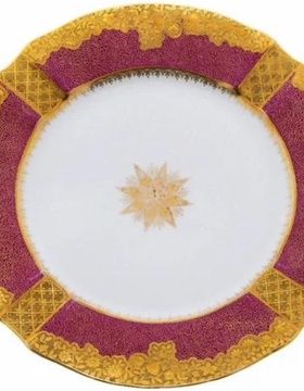 купить Севрский фарфор. Тарелка с рельефным бортом и цветочным декором