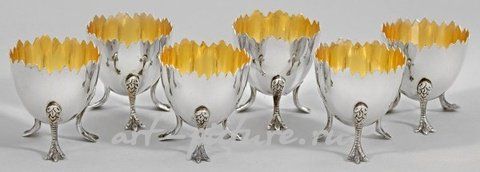 Яичные стаканчики из серебра 925 пробы