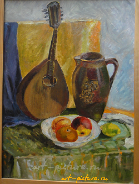 натюрморт с мандалиной масло,картон 