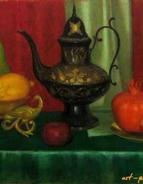 buy Eastern Still Life, Orgalit, Oil Pastel