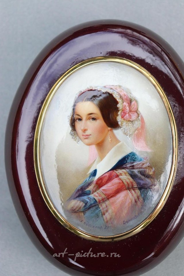 Русское серебро , Александра Россет-Смирнова (1809-1882), русская лаковая миниатюра Федоскино