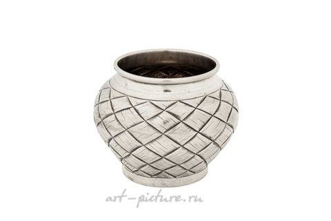 Русское серебро, Серебряная сольница в стиле Николая II конца XIX века, русская, 84 проба.