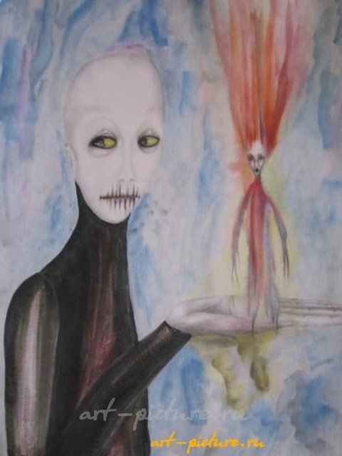 Мой огонь акварель,карандаш,акварельная бумага 