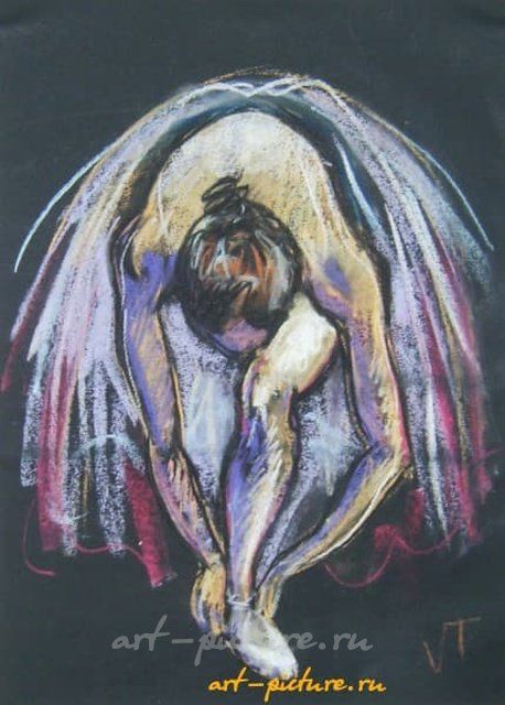 Готовясь к выступлению пастель,бумага 