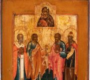 Икона "Владимирская Богоматерь и святые Николай"