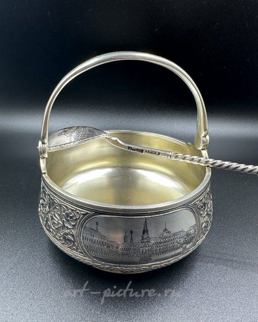 Серебряная ваза чернь, Семенов. Россия, 1908 - 1917 гг