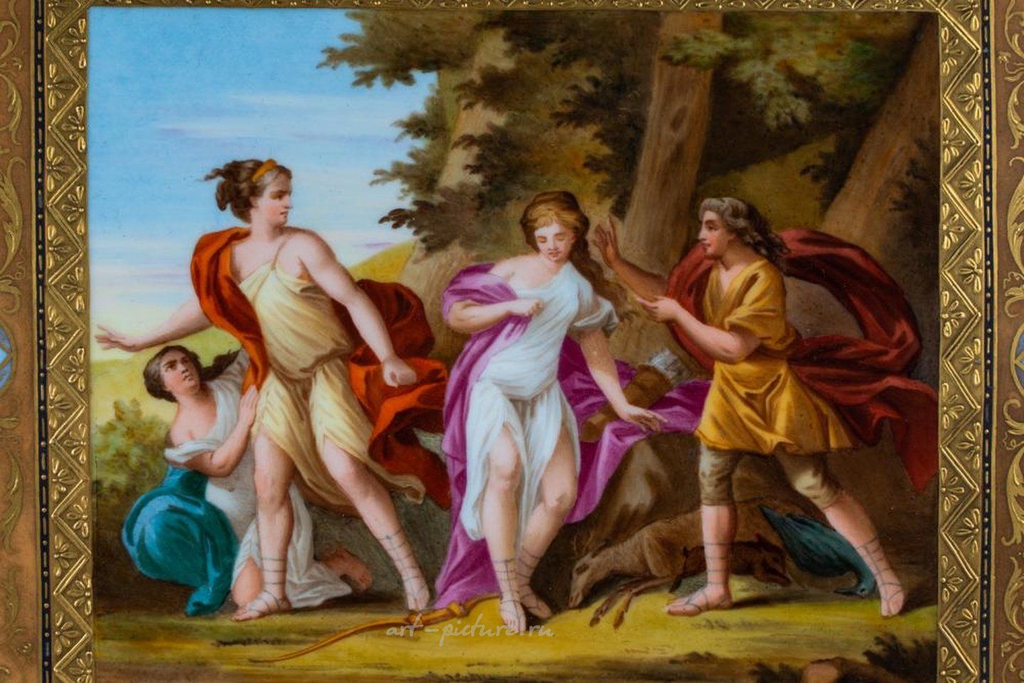 Royal Vienna , ВЕНСКИЙ ПОЗОЛОЧЕННЫЙ ФАРФОРОВЫЙ ПОДНОС: ОТЕЛЛО