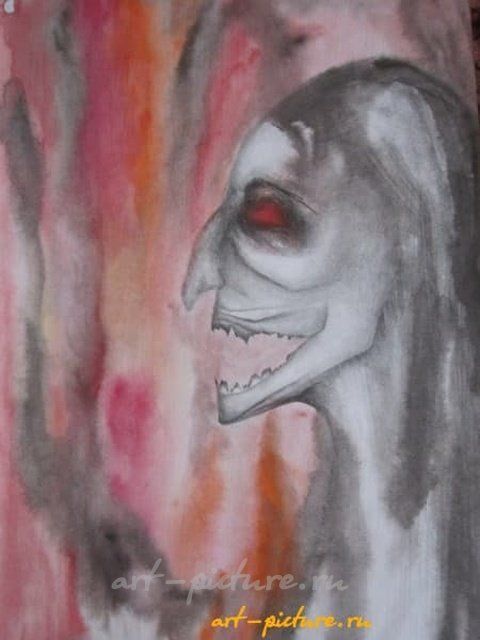 Страх акварель,карандаш,акварельная бумага 