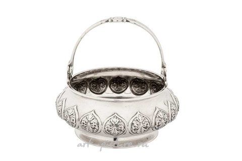 Русское серебро, Серебряная сахарная корзинка русского серебра 84 пробы начала XX века