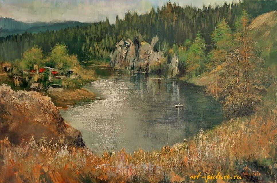 Чусовая в посёлке Чусовой масло,холст