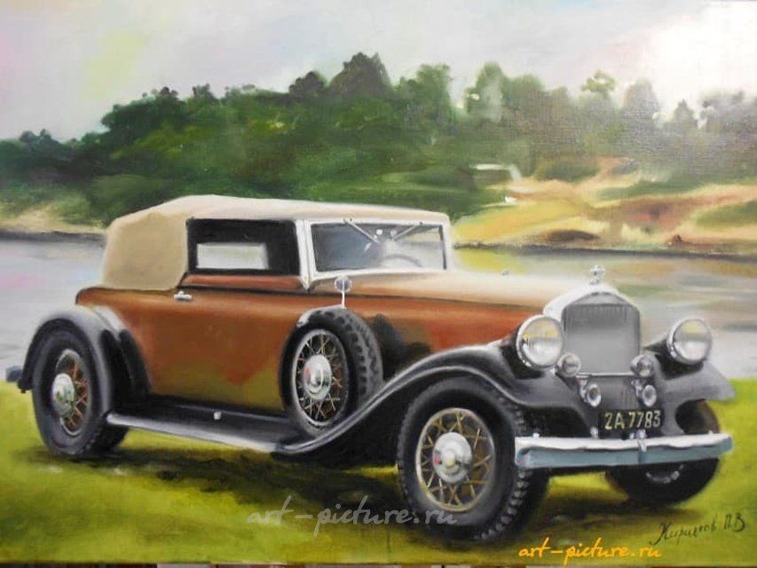 Ретро автомобиль 6 масло, холст 