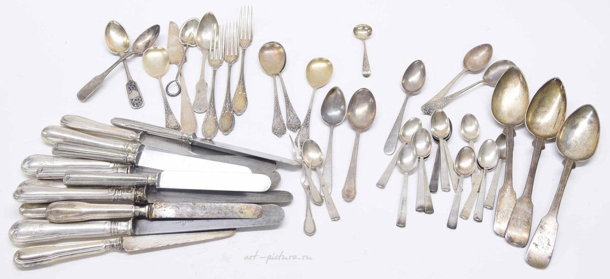 Русское серебро , Набор столовых приборов из серебра
