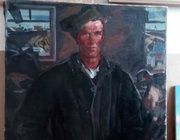 Скотник Макаров,кавалер ордена трудовой славы Холст, масло