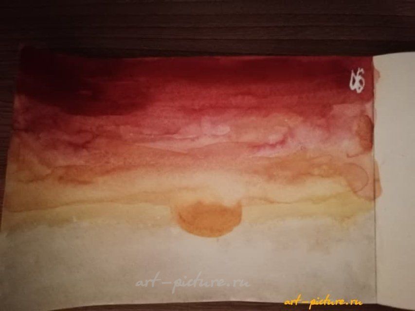 "Восход Солнца" Акварель 