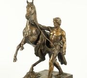 Молодежь, идущая на коне  Бронза, литье, гравировка, патинирование.