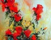 Розы в белой вазе масло,холст