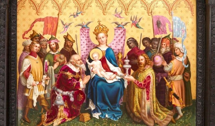 Gothic Revival style KPM porcelain triptych, German, 19th Century