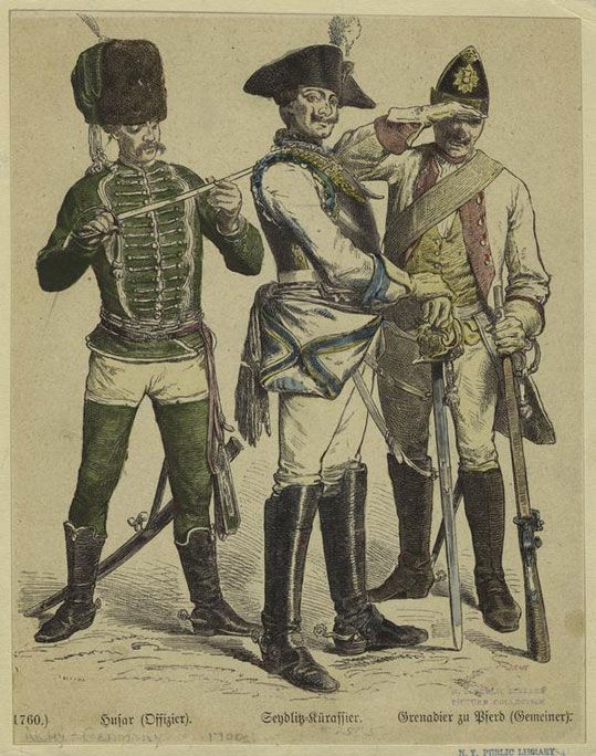 Seydlitz-Kürassier 1760, гравюра 1913 г.